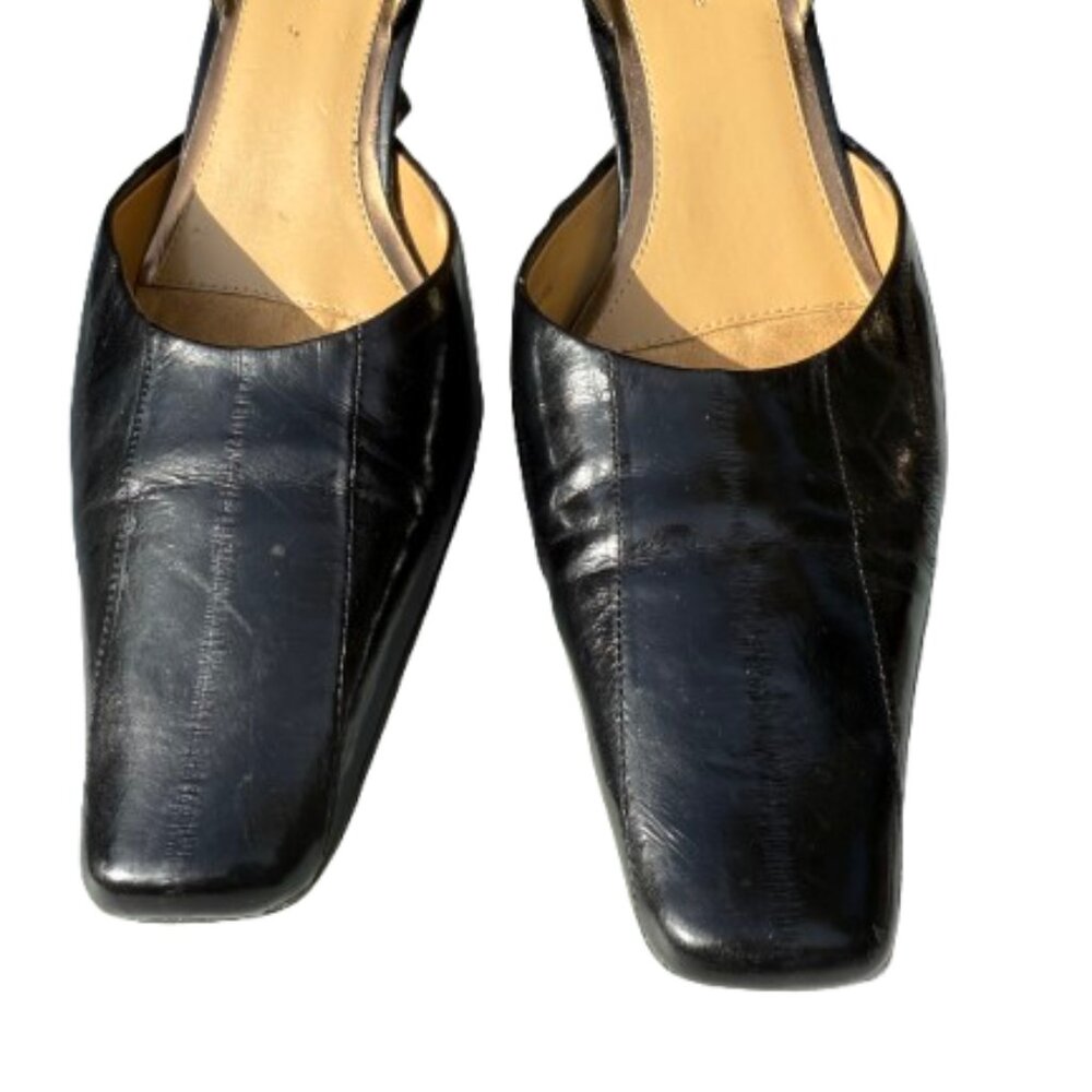 LIZ Claiborne Flex Black Alligator Slingback Pumps 9.5M
